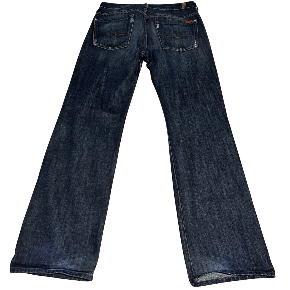 7 For All Mankind Austyn Jeans Mens 33 34 Fit 36W Dark Wash Relaxed Straight Leg